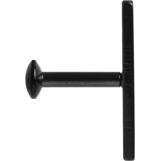 1/4 12mm Black IP Rectangle Internal Thread Daith Cartilage Tragus