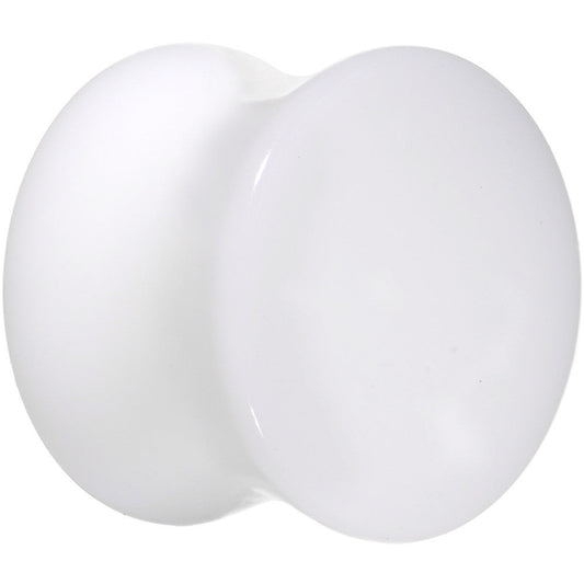 1/2 White Acrylic Saddle Plug Set