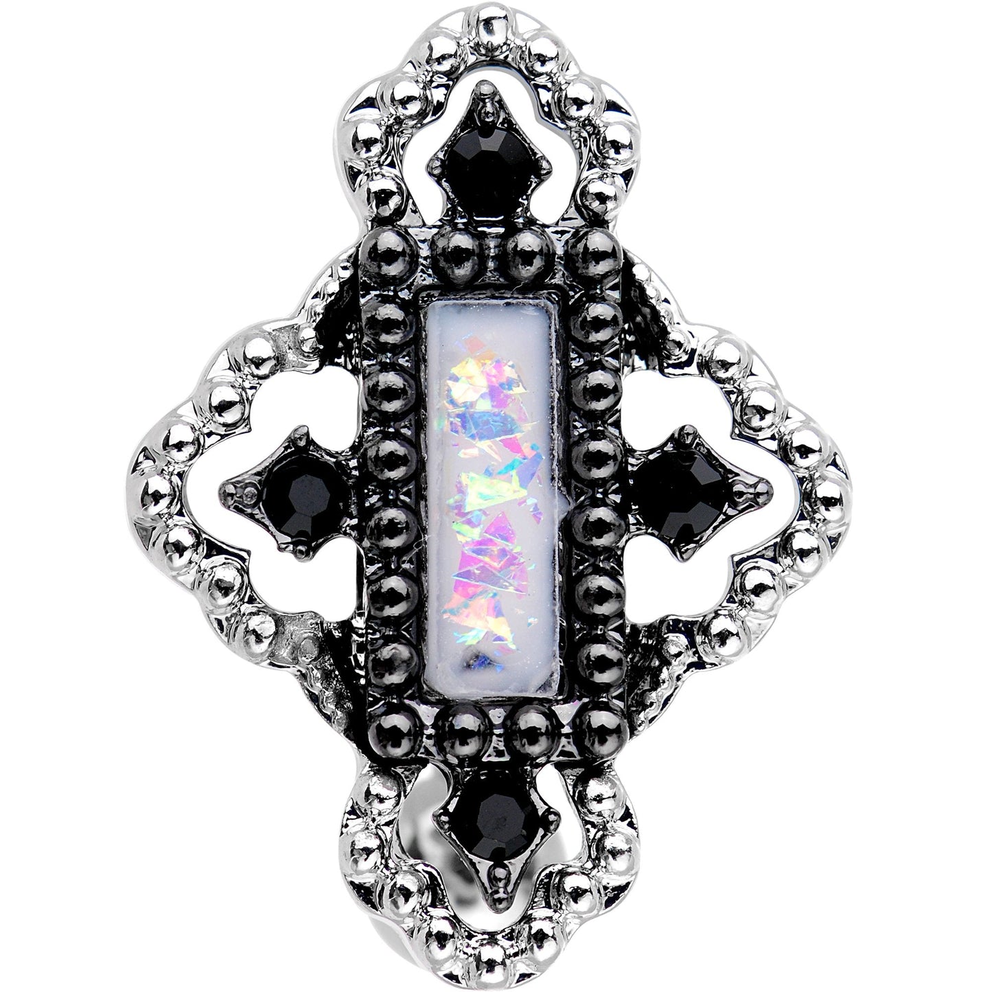White Gem Confetti Party Pendant Top Mount Belly Ring