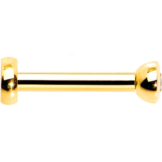 Clear 2mm Gem Gold Tone Internally Threaded Cartilage Earring