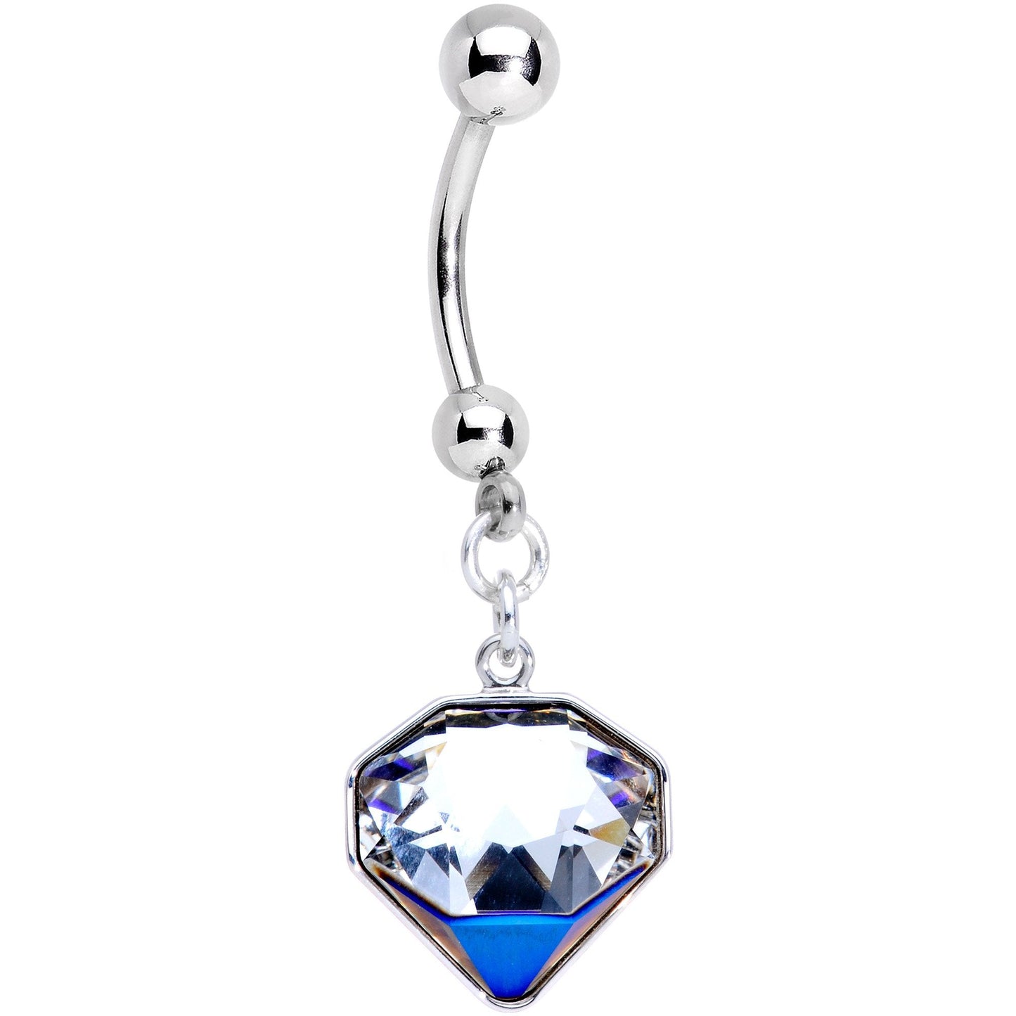 Handmade Big Bling Dangle Belly Ring Created with Crystals