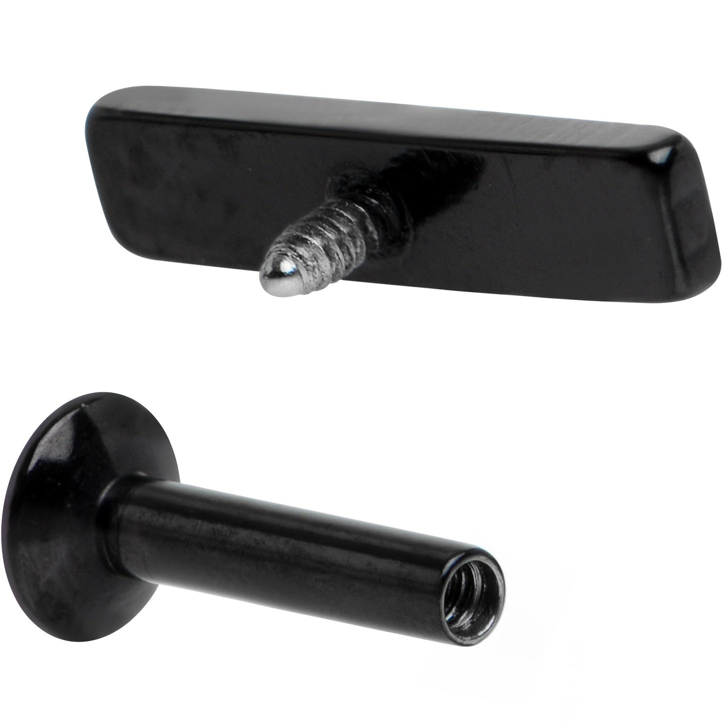 1/4 9mm Black IP Rectangle Internal Thread Daith Cartilage Tragus