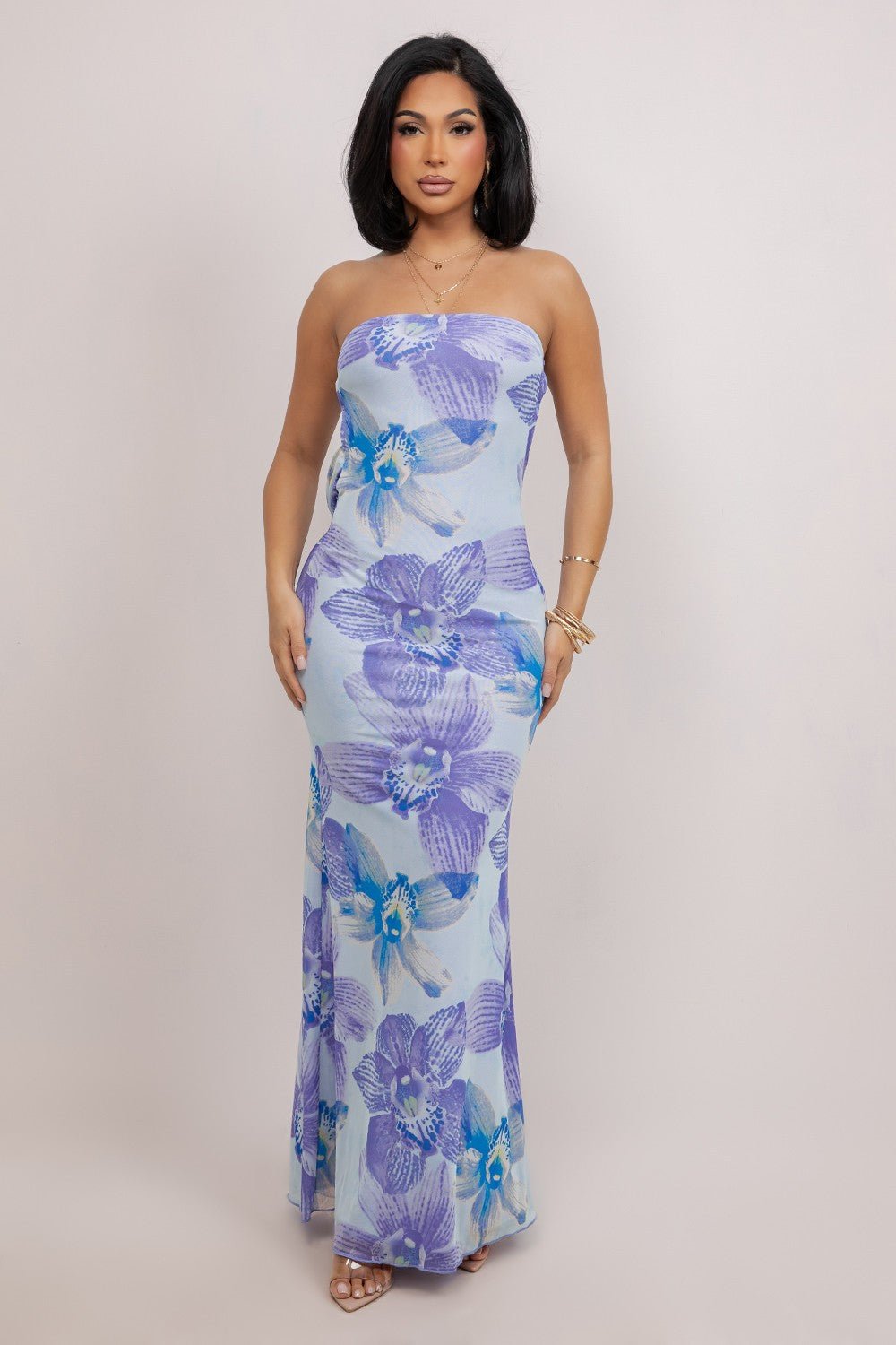 Saint Isla Open Back Maxi Vacation Strapless Dress