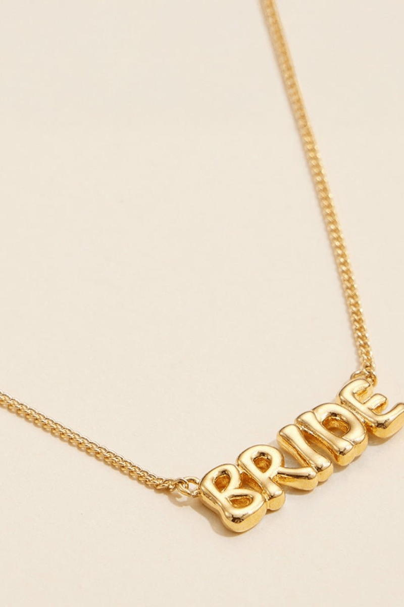 Semi Fine Collection – 18K Gold Dipped Bride Message Pendant Necklace