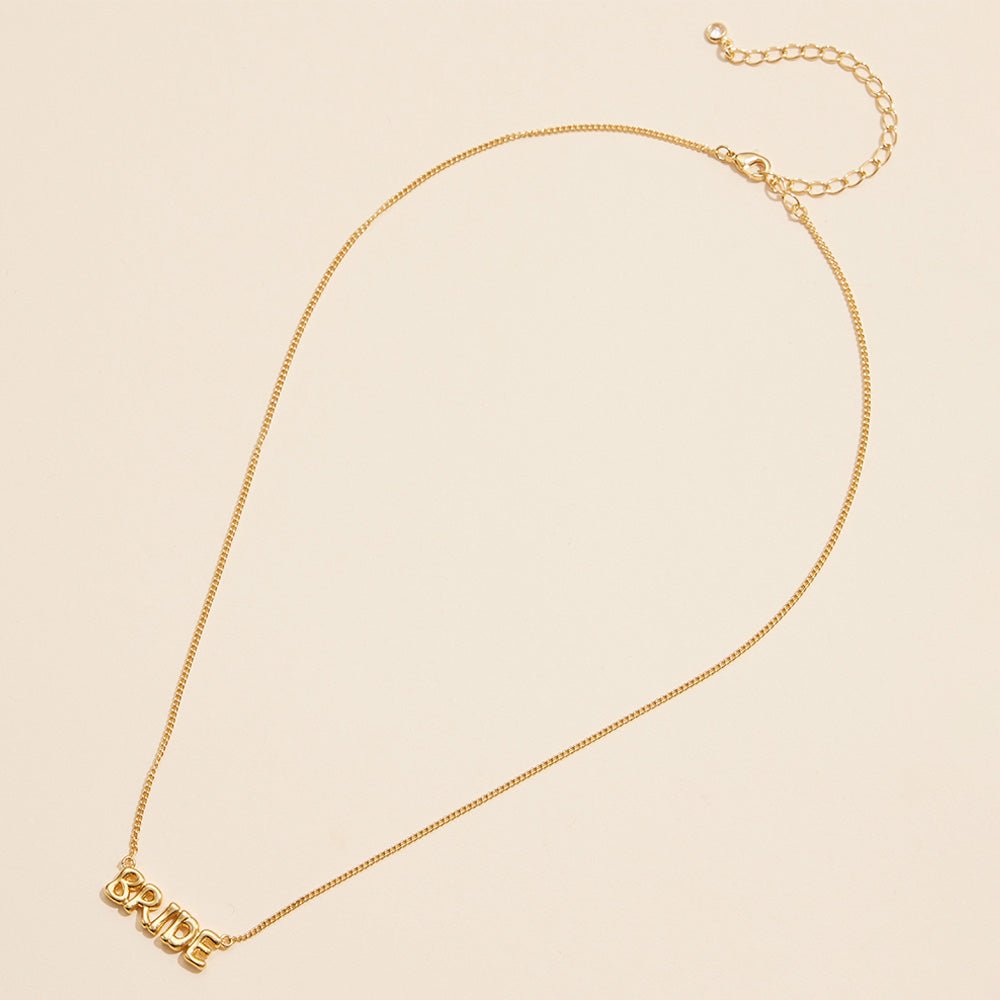 Semi Fine Collection – 18K Gold Dipped Bride Message Pendant Necklace