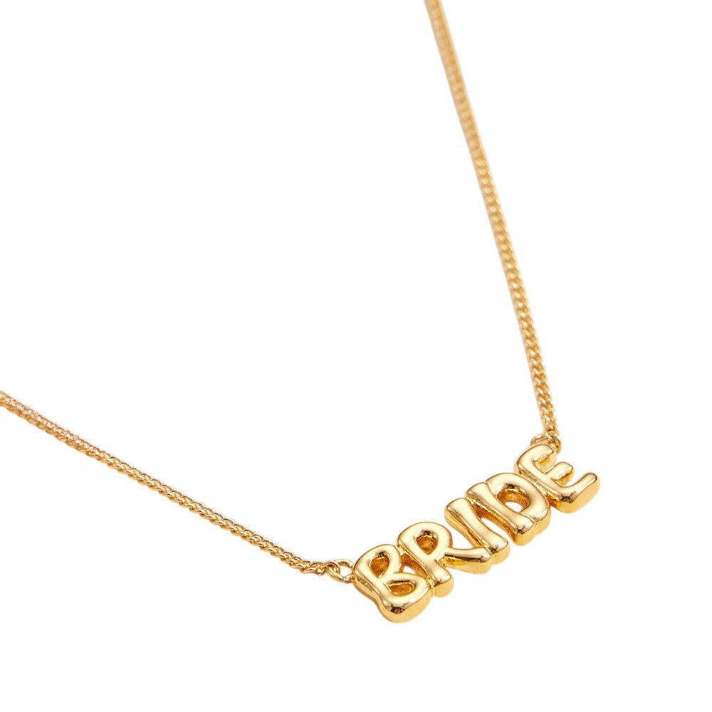Semi Fine Collection – 18K Gold Dipped Bride Message Pendant Necklace