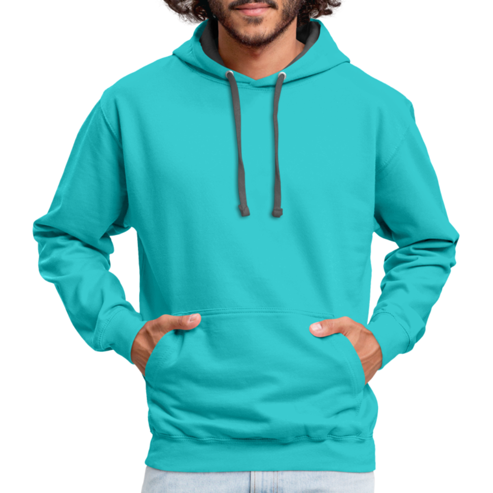 Contrast Hoodie - scuba blue/asphalt