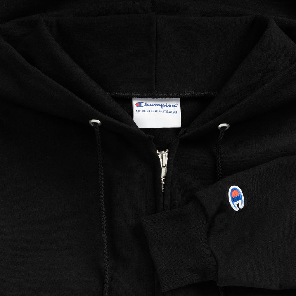 Champion Unisex Full Zip Hoodie - black