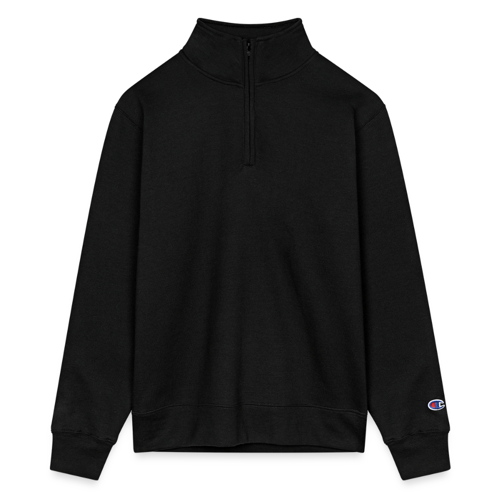 Champion Unisex 1/4 Zip Pullover Sweatshirt - black