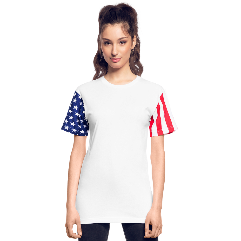 Adult Stars & Stripes T-Shirt | LAT Code Five™ 3976 - white