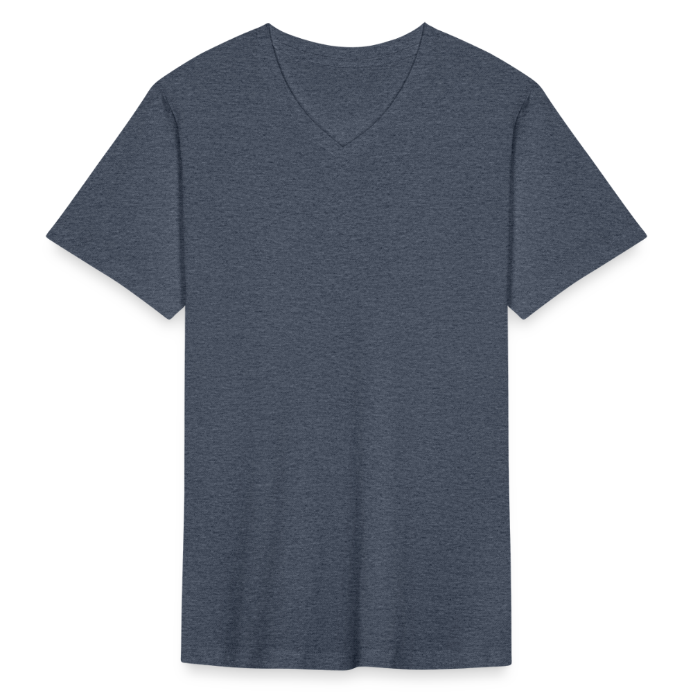 Men's V-Neck T-Shirt - heather navy