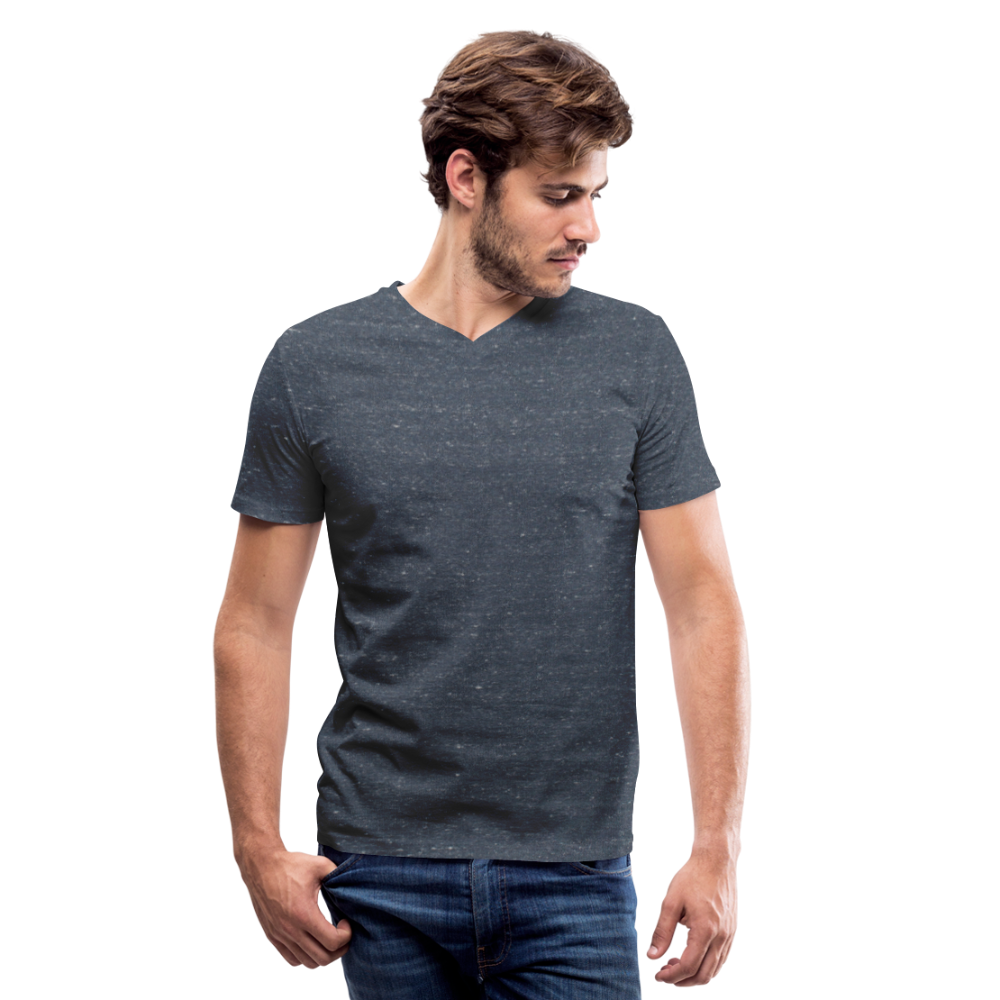 Men's V-Neck T-Shirt - heather navy