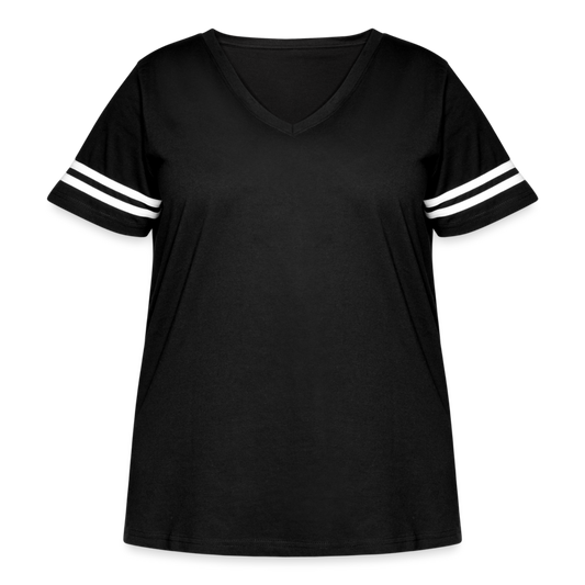 Women's Curvy Vintage Sport T-Shirt - black/white