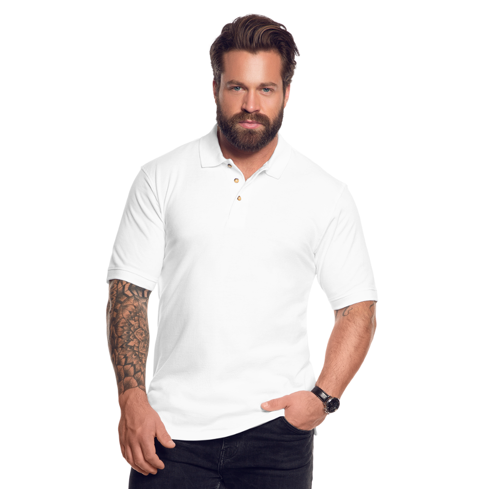 Men's Pique Polo Shirt - white