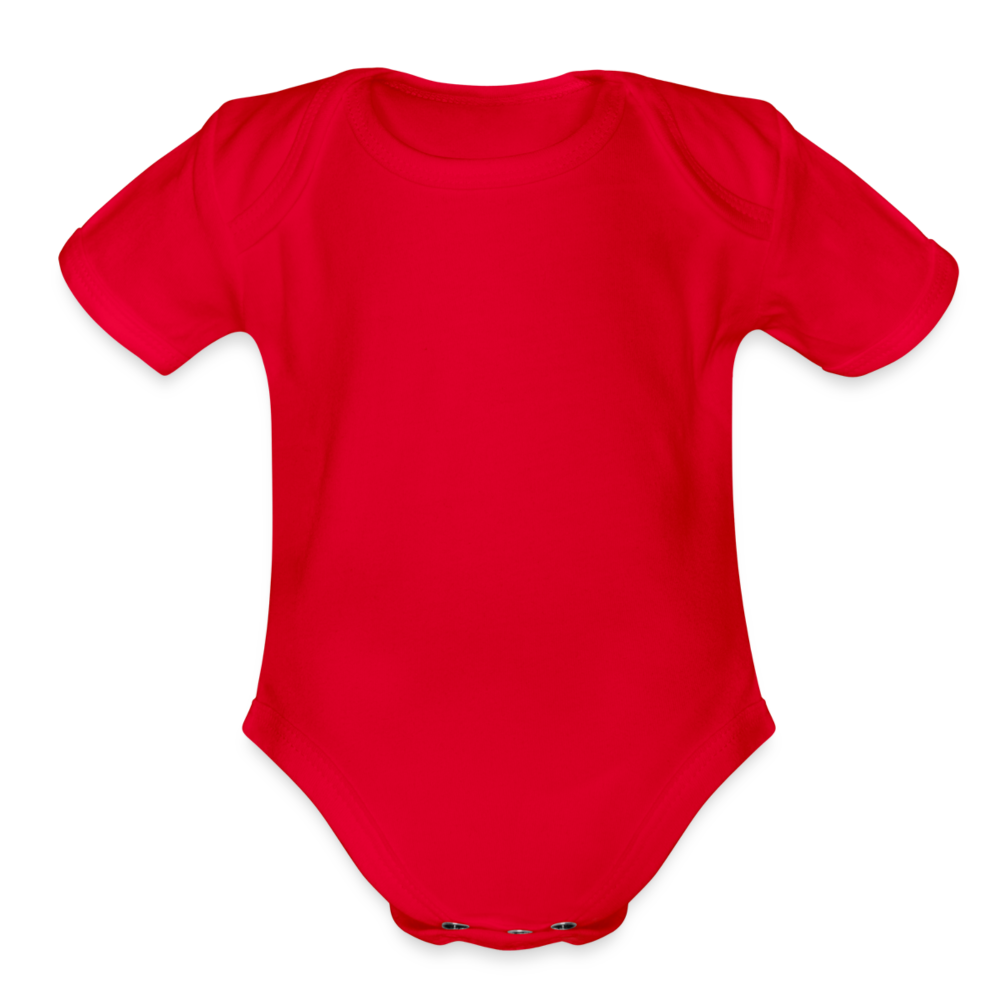 Organic Short Sleeve Baby Bodysuit - red