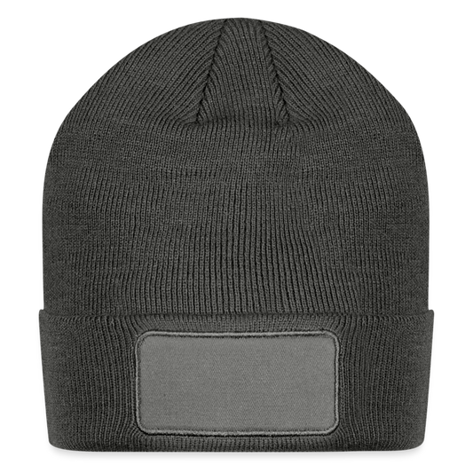 Patch Beanie - charcoal grey