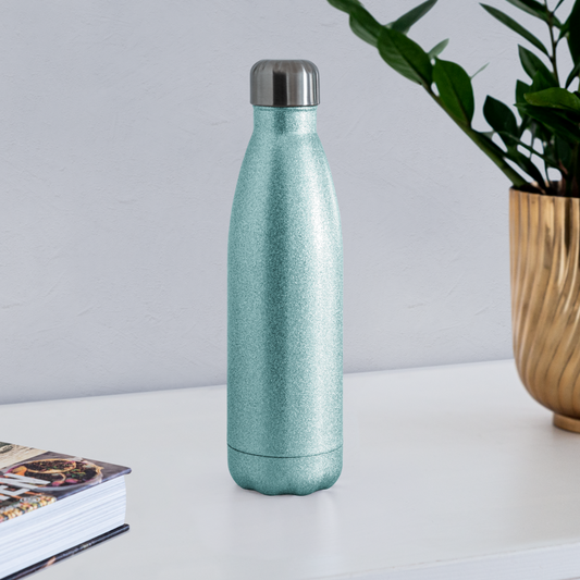 Insulated Stainless Steel Water Bottle - turquoise glitter