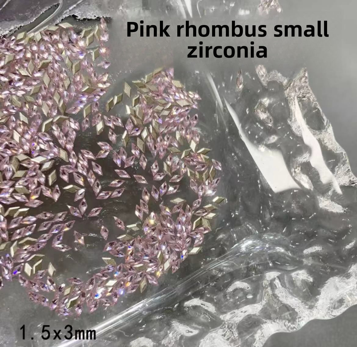 1061 Mini 1.5 * 3 rhombus zircon nail diamond, small flat bottom micro zirconium horse eye nail jewelry for press on nails