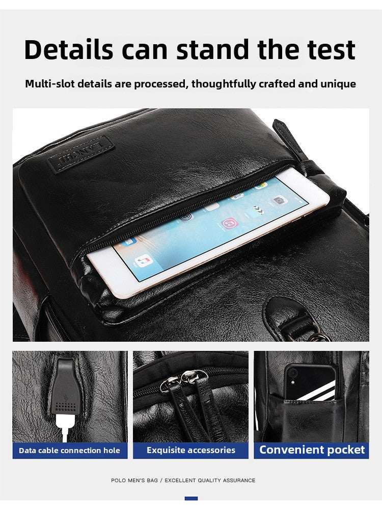 Boutique Men's Backpack Fashion Business Fan Large Capacity Soft Leather Backpack Travel Men's Short-haul School Bag MB21080302