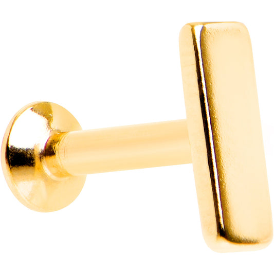 1/4 6mm Gold IP Rectangle Internal Thread Daith Cartilage Tragus