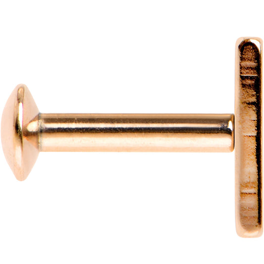 1/4 6mm Rose Gold IP Rectangle Internal Thread Daith Cartilage Tragus