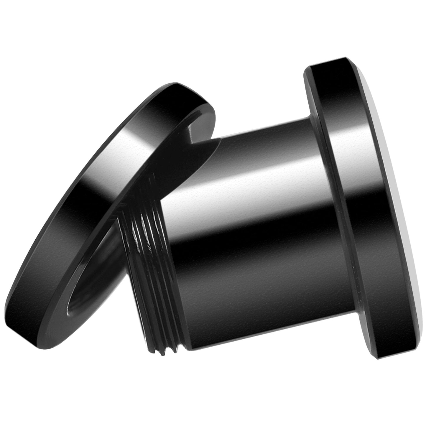 Black White Owl Black Anodized Screw Fit Plug Set 0G