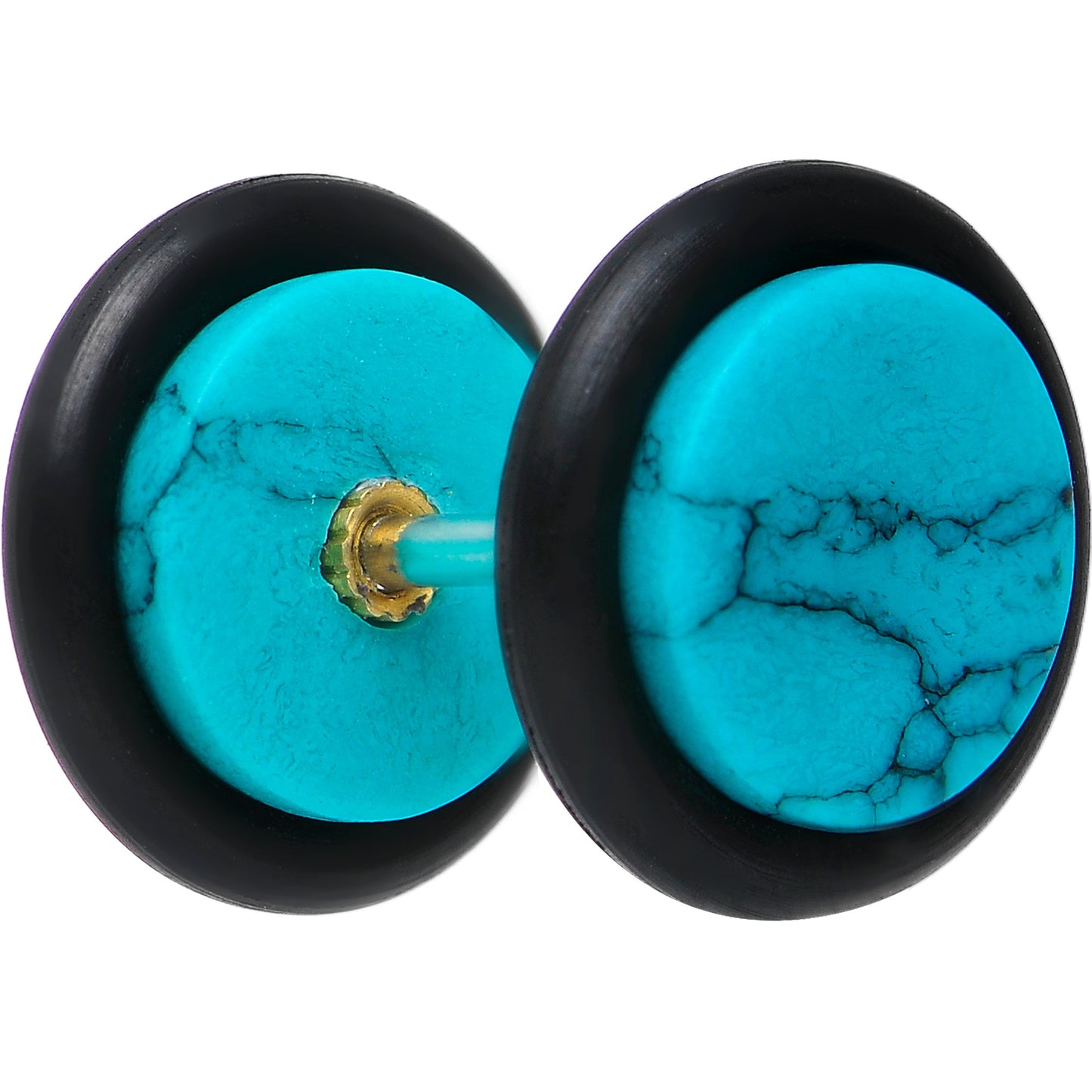 Aqua Faux Marble Cheater Plug Set
